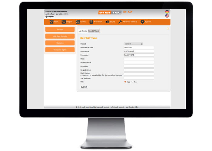 Webinterface for Asterisk PBX