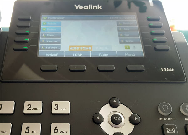 Besetztlampenfeld an einem VoIP-Telefon