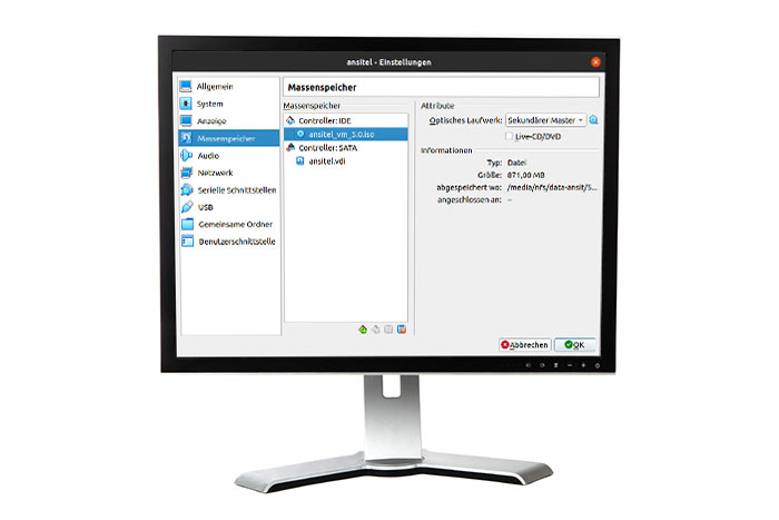 Installationsbildschirm ansitel VM