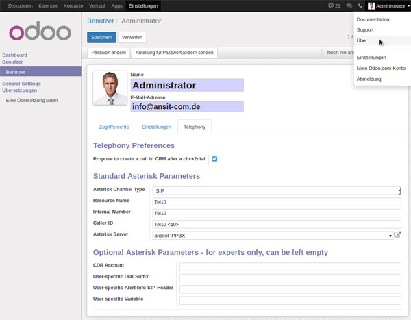 Telefonie-Integration in Odoo