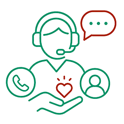 Icon für persönliche Betreuung durch Support und Vertrieb