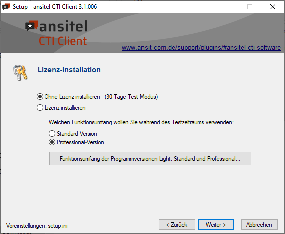 ansitel CTI Client Lizenz