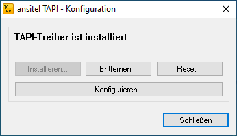 ansitel TAPI konfigurieren