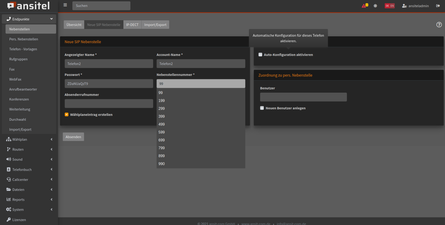 Tooltip - Ersteinrichtung