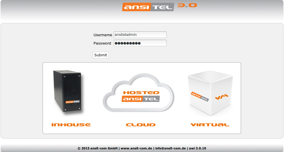 Logon the ansitel telephone solution