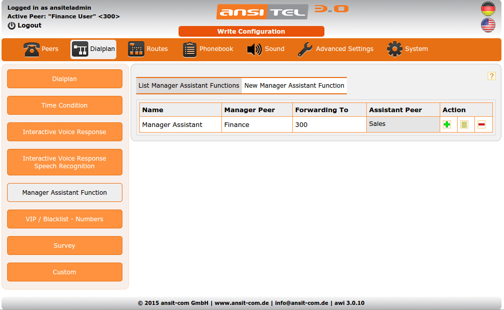 Overview manager assistant function