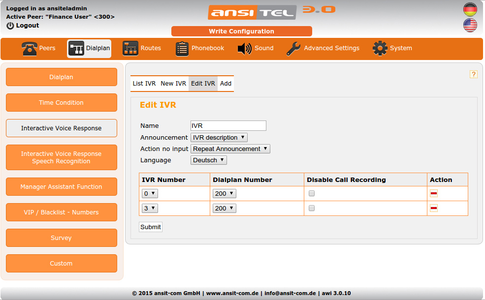 Edit IVR