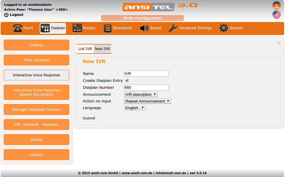 Interactive voice response