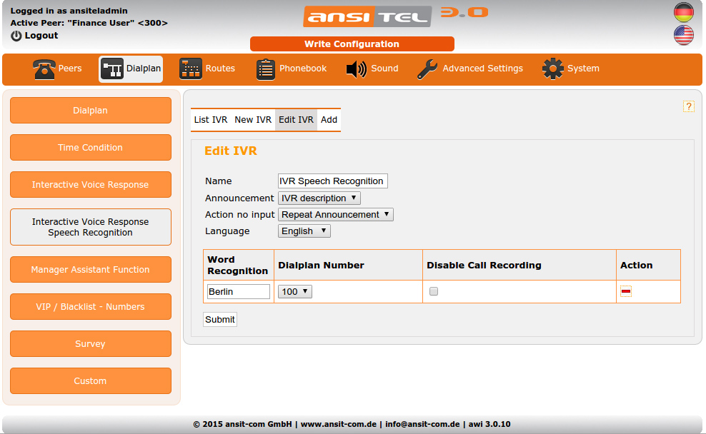 Edit IVR