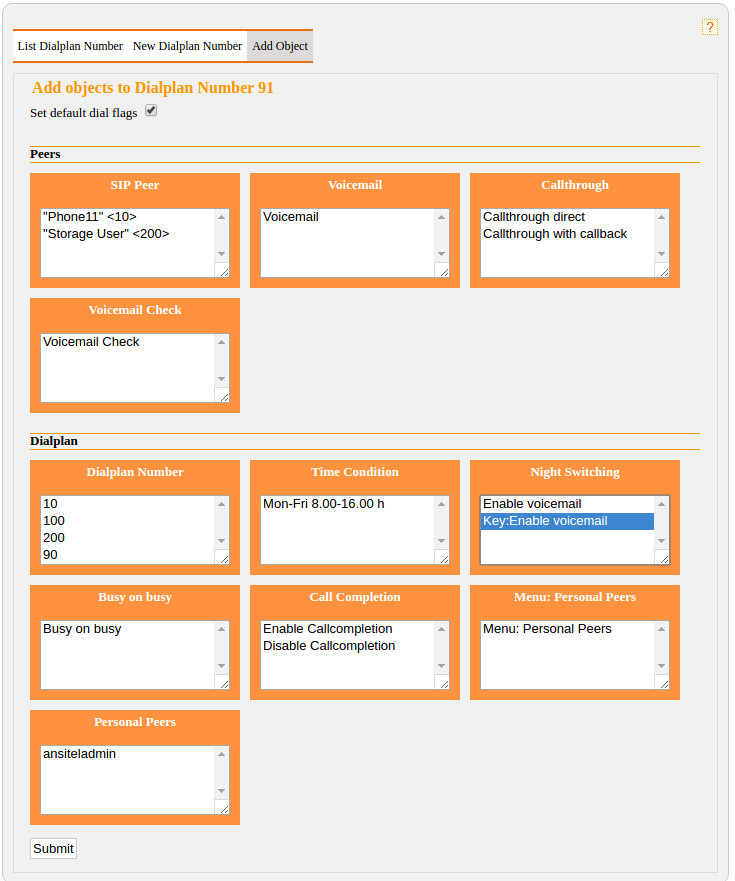 Night switching key used in dialplan