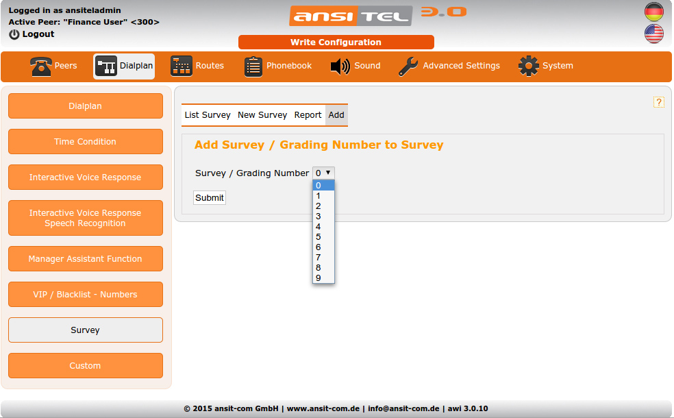 Adding survey / grading numbers