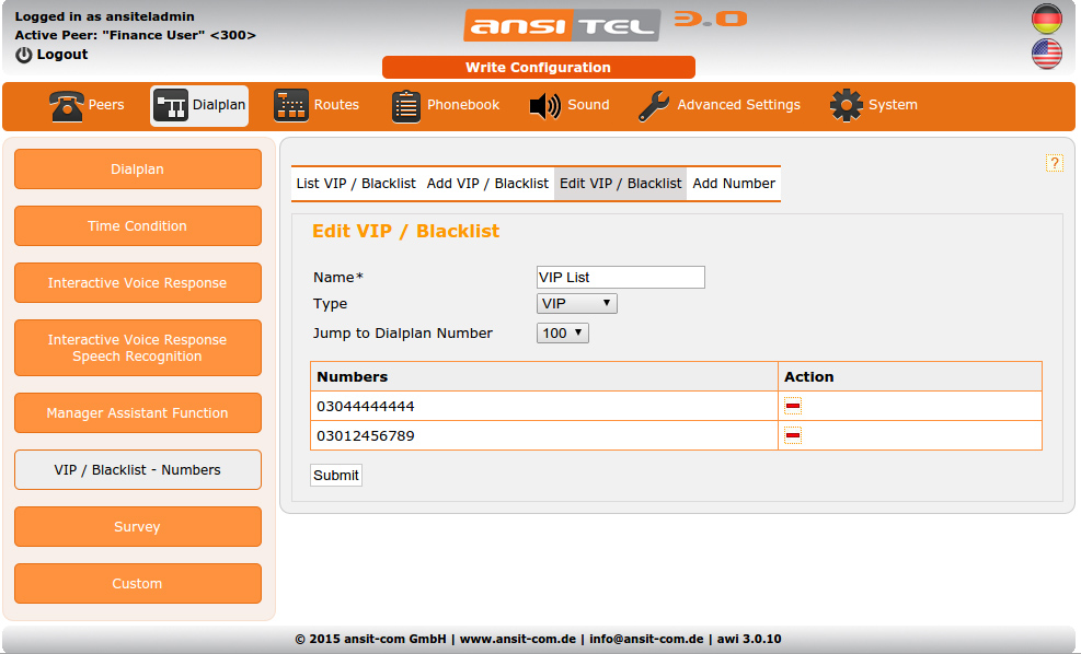 Edit VIP / Blacklist