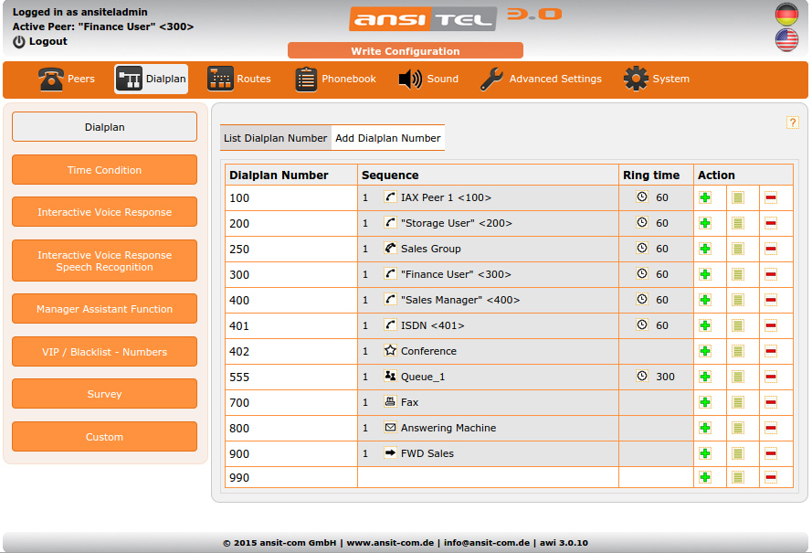 Dialplan with new dialplan number