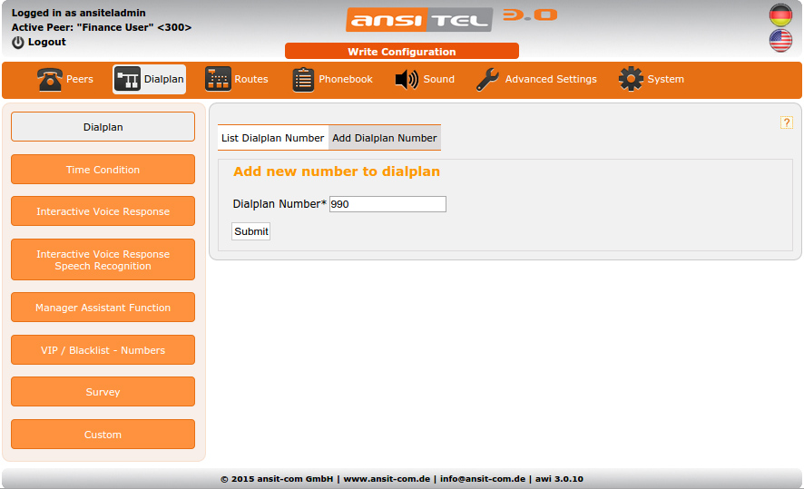 Add a dialplan number